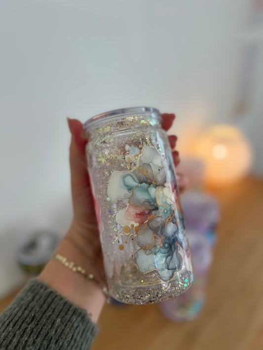 ✨Snowglobe Cup✨ Colorpop White-Rose Design