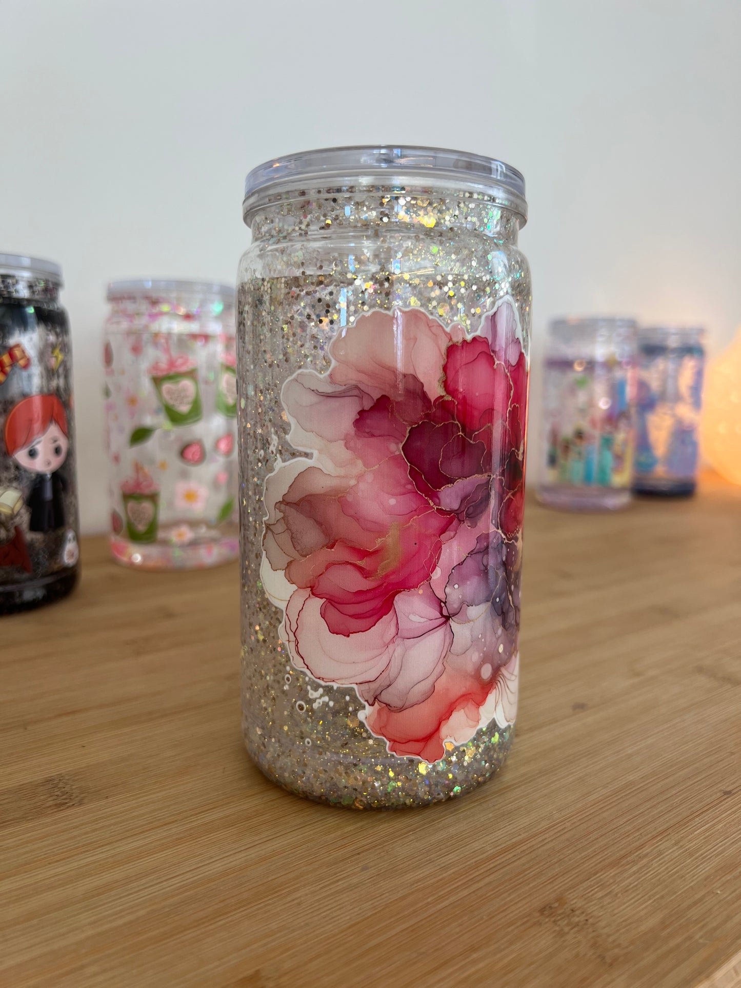 ✨Snowglobe Cup✨ Colorpop White-Rose Design