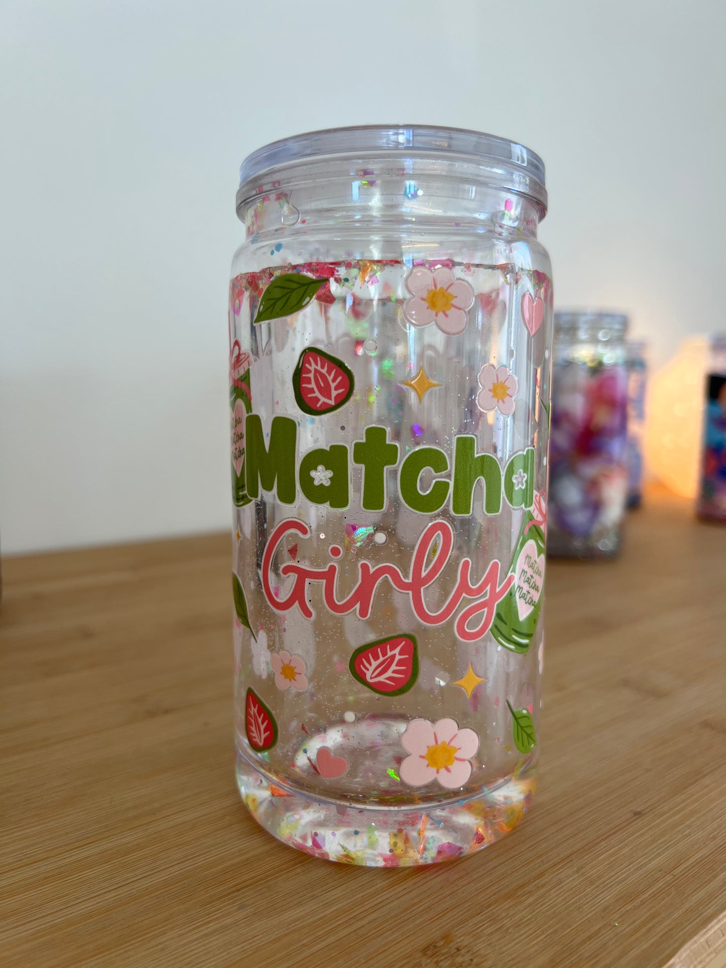 ✨Snowglobe Cup✨ Matcha Girly Design